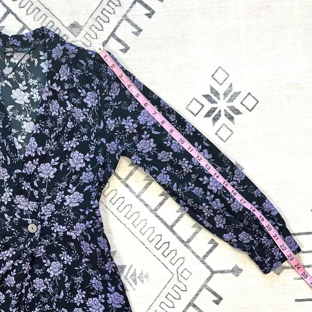 ZARA Floral Blazer Style Long Sleeve Romper Small